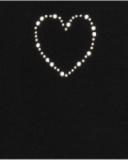 T-shirt pour fille en noir, à manches courtes, avec un cœur brillant.