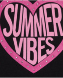 T-shirt pour fille en noir, sans manches, avec imprimé sur le devant.