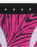 Bikini pour fille en rose avec imprimé animal et clous métalliques.