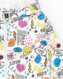 Sweat-shirt pour fille en blanc avec capuche et fermeture éclair.