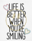 T-shirt pour fille en blanc, à manches courtes, avec détails brillants.