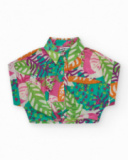 Chemise pour fille avec imprimé tropical et nœud à l’avant.