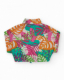 Chemise pour fille avec imprimé tropical et nœud à l’avant.