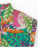 Chemise pour fille avec imprimé tropical et nœud à l’avant.