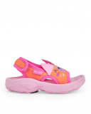 Sandalias para niña en rosa y naranja con diseño de animal