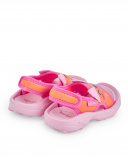 Sandalias para niña en rosa y naranja con diseño de animal