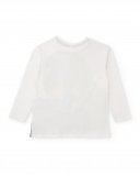 Camiseta de manga larga para niño en blanco con estampado de árbol