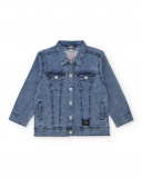 Cazadora vaquera para niño en azul con bolsillos frontales