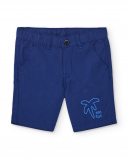 Bermuda para niño en azul con estampado de palmera