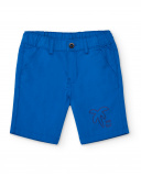 Bermuda para niño en azul eléctrico con estampado de palmera