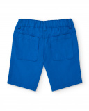 Bermuda para niño en azul eléctrico con estampado de palmera