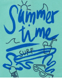 Camiseta de manga corta para niño en turquesa con estampado veraniego