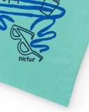 Camiseta de manga corta para niño en turquesa con estampado veraniego