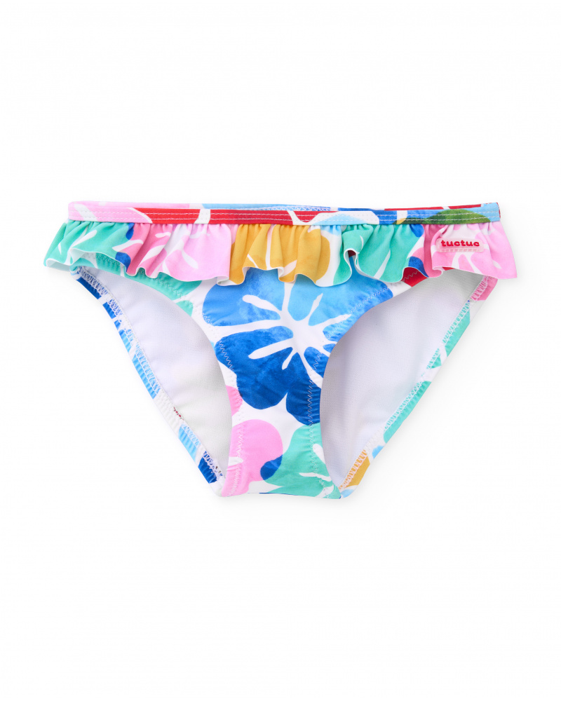 Braguita de baño para niña multicolor con volantes