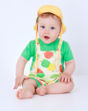 Combinaison en tricot pour garçon avec imprimé de pommes et poche frontale | tuc tuc