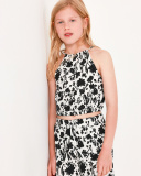 Top pour fille en blanc avec bretelles et imprimé floral. | tuc tuc