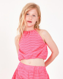 Top pour fille en rose avec bretelles et taille élastique. | tuc tuc