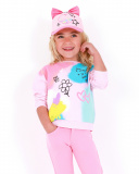 Sudadera para niña multicolor con frases y dibujos creativos | tuc tuc