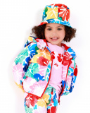 Coupe-vent pour fille avec imprimé floral multicolore et capuche | tuc tuc