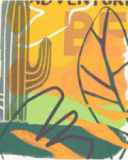 T-shirt écru pour garçon avec imprimé graphique multicolore.