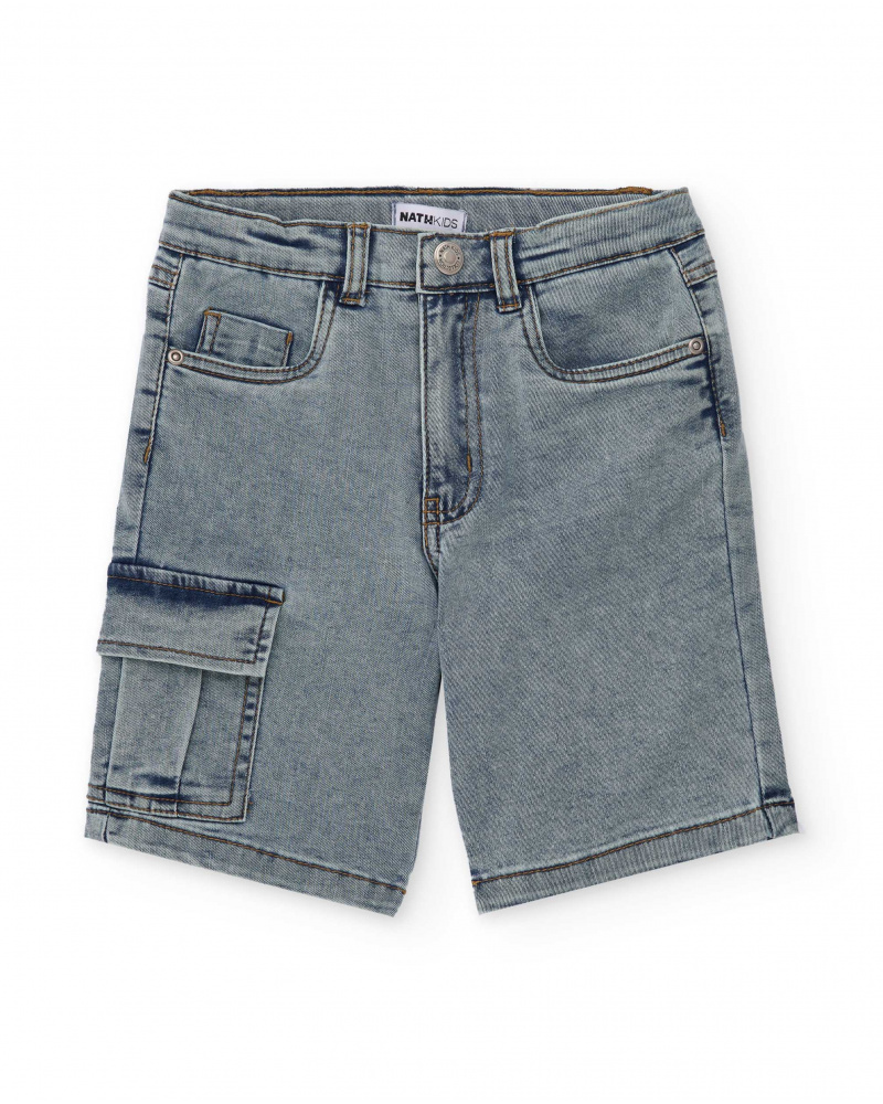 Bermuda garçon en denim avec poche latérale