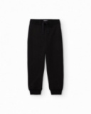 Pantalon jogger garçon en noir avec taille ajustable