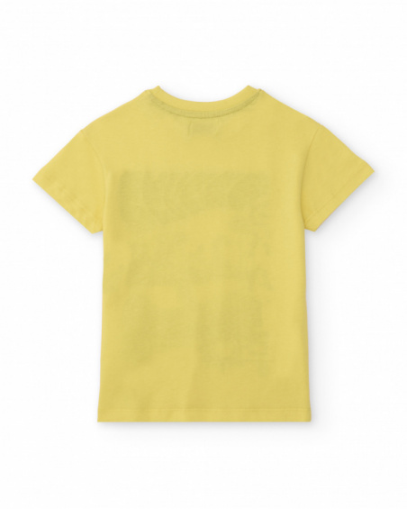 T-shirt garçon jaune avec imprimé skate