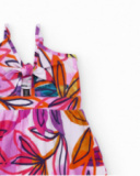 Robe fille en blanc avec imprimé floral multicolore