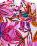 Robe fille en blanc avec imprimé floral multicolore