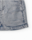 Jupe en jean fille en gris avec bas croisé