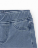 Short fille en denim bleu avec taille élastique