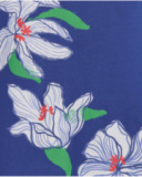 T-shirt fille en bleu cobalt avec imprimé fleuri latéral
