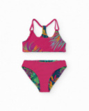 Bikini fille réversible multicolore avec dos nageur