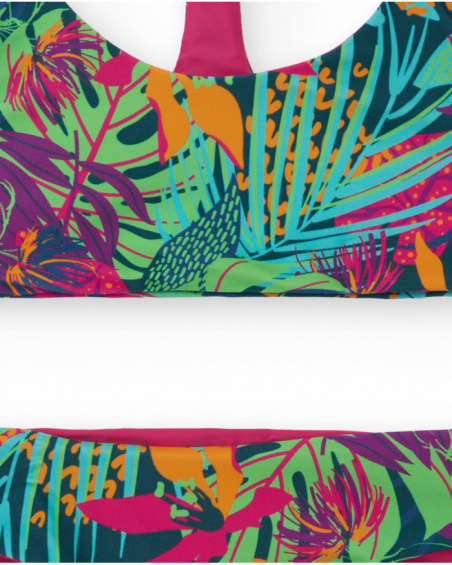 Bikini fille réversible multicolore avec dos nageur