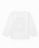 T-shirt garçon en blanc avec imprimé de chiens