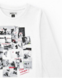 T-shirt garçon en blanc avec imprimé de chiens