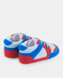 Baskets sport bébé garçon bleu et rouge avec lacets élastiques