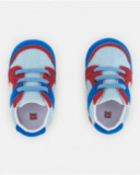 Baskets sport bébé garçon bleu et rouge avec lacets élastiques