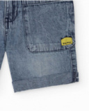 Bermuda en jean garçon bleu avec poches avant