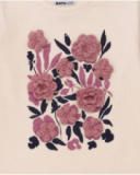 T-shirt à manches longues écru pour fille avec fleurs en relief