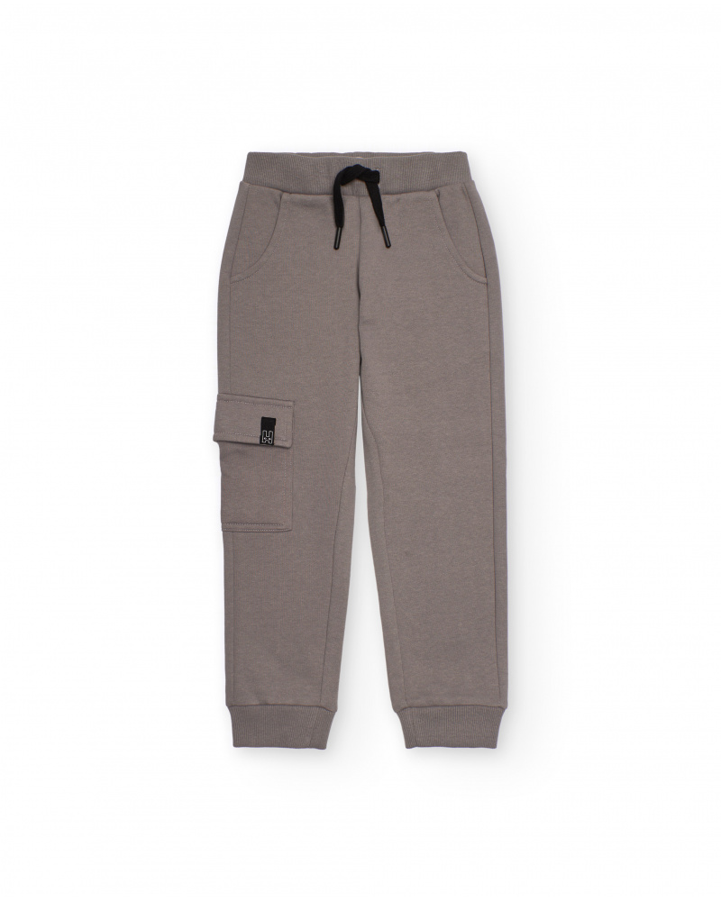 Pantalón jogger para niño color gris con bolsillo lateral