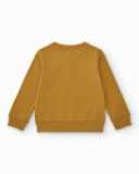 Sweatshirt moutarde pour garçon avec imprimé skateur