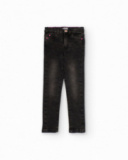 Jean skinny noir délavé pour fille