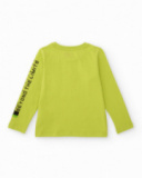 T-shirt à manches longues vert fluo pour garçon avec imprimé “Adventure Explorer”