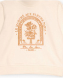 Sweat-shirt ivoire pour fille avec col montant et imprimé floral