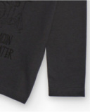 T-shirt à manches longues gris foncé pour garçon avec imprimé musical
