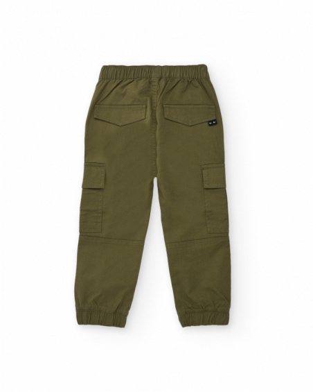 Pantalon cargo pour garçon couleur vert militaire