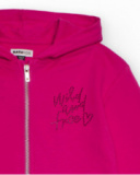 Robe sweat fuchsia avec jupe plissée imprimée pour fille