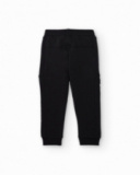 Pantalon jogger noir avec poche latérale et imprimé pour garçon