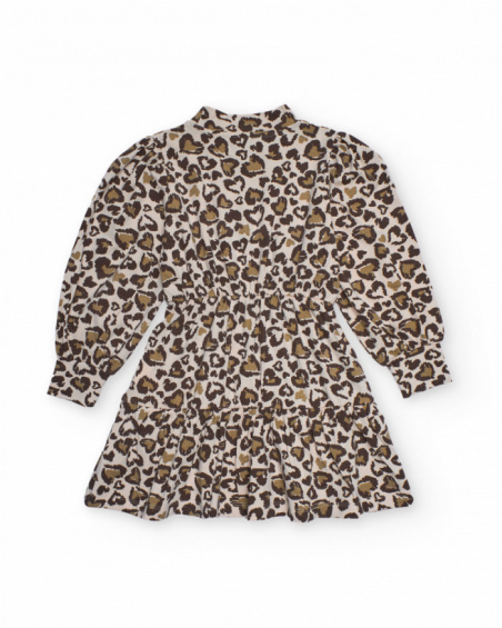 Robe à imprimé animal pour fille avec manches longues